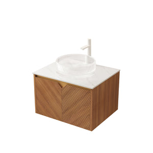 English Elm Ruben Wall Mounted Bathroom Vanity Cabinet Sintered Stone Top Plywood Build 24 Inch W2615P390654