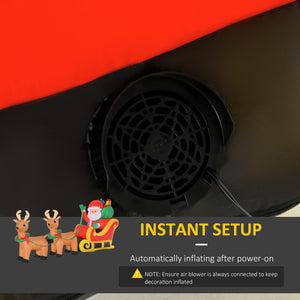 English Elm Homcom 8Ft Inflatable Santa With Sleigh & Reindeer - Led Yard Decoration For Festive Holiday Cheer! W2225P249952