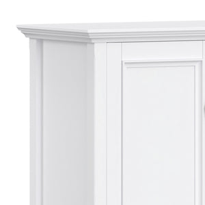 English Elm Amherst Shaker Pine Sideboard Wide Four Door Storage Cabinet for Dining Hallway White B136P481649