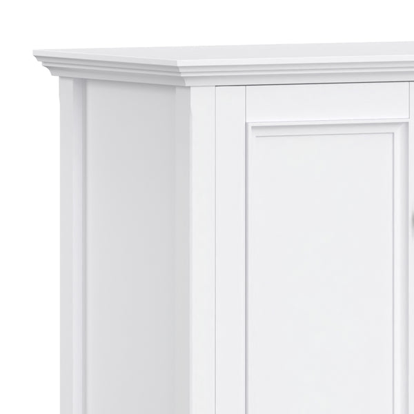 English Elm Amherst Shaker Pine Sideboard Wide Four Door Storage Cabinet for Dining Hallway White B136P481649