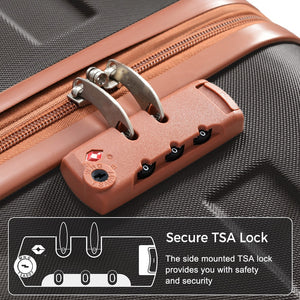 English Elm 3-piece Hardshell Abs Travel Set with Tsa Lock Spinner Wheels Duffel and Toiletry Bag Black N726P439331A