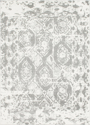 Unique Loom Rosso Piazza Machine Made Border Rug Light Gray, Ivory 9' 0" x 12' 2"