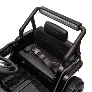 English Elm 12v Kids Electric Ride on Truck with Parental Remote Four Wheel Suspension and Led Lights Black W1578P187459