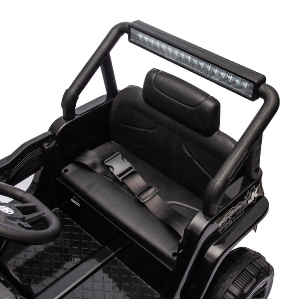 English Elm 12v Kids Electric Ride on Truck with Parental Remote Four Wheel Suspension and Led Lights Black W1578P187459