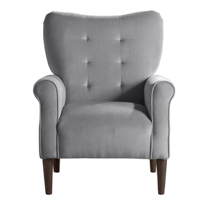 English Elm Classic Dark Gray Velvet Accent Chair Tufted Back Contoured Arms Seat Cushion 30x31.5x38.5" Elegant Seating B011P283272