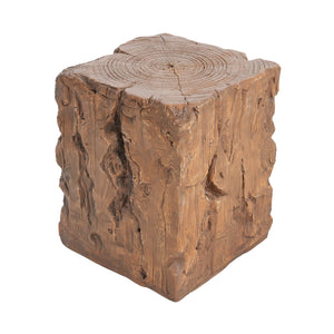 English Elm Christopher Knight Home® - Amira Magnesium Oxide Stump Side Table Brown — All-Weather, Eco-Friendly Rustic Plant Stand Durable N775P300868B