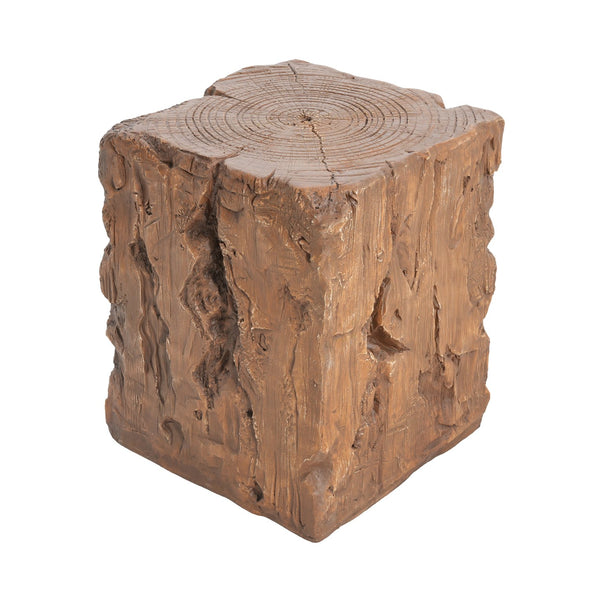 English Elm Christopher Knight Home® - Amira Magnesium Oxide Stump Side Table Brown — All-Weather, Eco-Friendly Rustic Plant Stand Durable N775P300868B