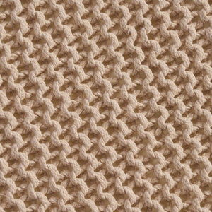 English Elm Christopher Knight Home® - KNITTED Foot Stool with Handcrafted Cotton Cover, Compact 17" Cube, Sturdy Versatile Accent Seat Beige 62665.00BGE