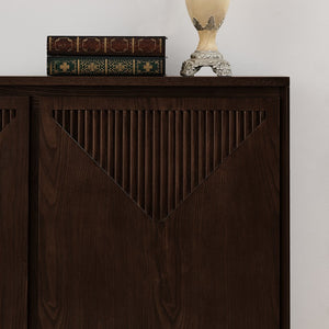English Elm Mid Century Modern V-Shape Storage Cabinet - Stylish Buffet With Versatile Use For Home & Office Spaces W1801P362146