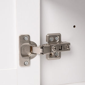 English Elm 63" Farmhouse Barn Door Storage Cabinet with Anti-Tip Safety, Quiet Drawers, Adjustable Shelf & Metal Handles White W2917P319121