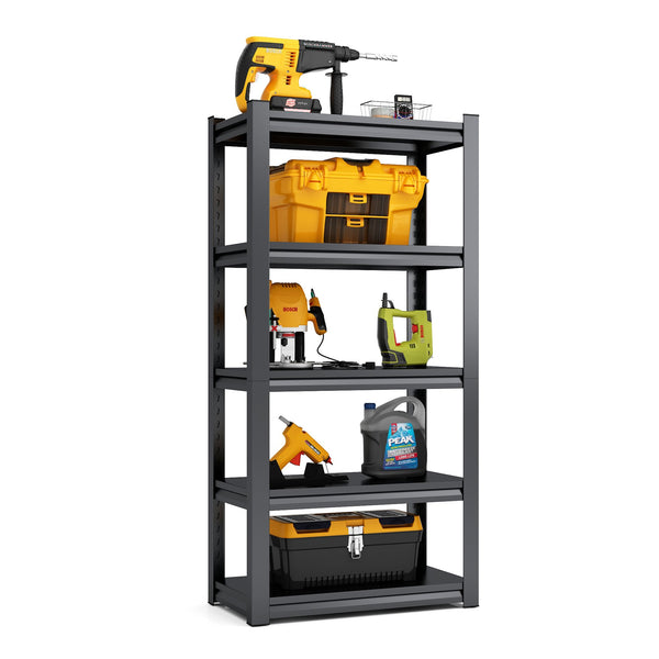 English Elm 63" Five-tier Heavy-duty Shelving Unit 2000lb Capacity Adjustable Garage Storage W1831P435618