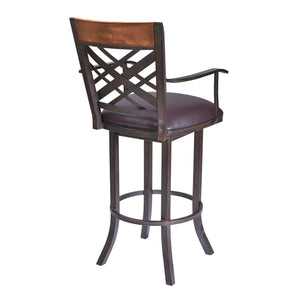 English Elm Tahiti 26 Inch Pu Leather Barstool with Stainless Steel Base for Home Bar B2736P464870
