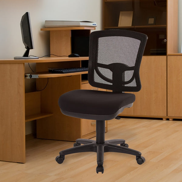 OSP Home Furnishings Progrid® Mesh Back Armless Task Chair with Lumbar Support for Modern Office Use 2817-30