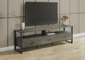 English Elm Tv Stand 72 Inch Media Console with 3 Drawers & Open Shelves, Stone Laminate Surface, Modern Chic Black 76 L x 18 W x 7 H B2710P287036
