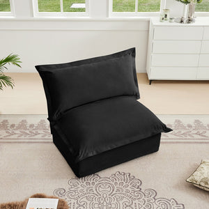 English Elm Koala Armless Chenille Sofa Deep Seat High Back Wrap Pillow Living Room Couch W3041P281153