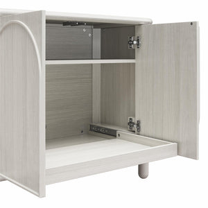 English Elm Selena Whitewashed Wood Credenza with Four Doors and Adjustable Storage Shelves B2733S00012