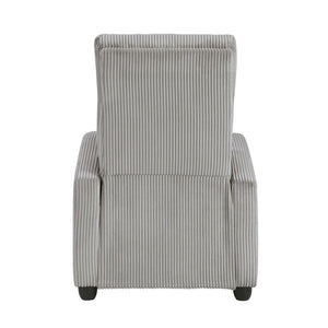 English Elm Modern Parsons Push Back Recliner Chair in Soft Corduroy Fabric — Sleek Comfortable Living Room Lounger with Solid Wood Frame and Easy Recline Mechanism Light Gray 30 L x 27 W x 21.5 H B011P395853