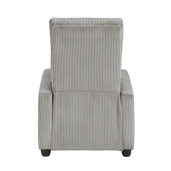 English Elm Modern Parsons Push Back Recliner Chair in Soft Corduroy Fabric — Sleek Comfortable Living Room Lounger with Solid Wood Frame and Easy Recline Mechanism Light Gray 30 L x 27 W x 21.5 H B011P395853