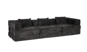 English Elm Compression Convertible Floor Sofa Bed – Versatile Modular Chenille Sofa For Small Spaces & Guests W3723S00015