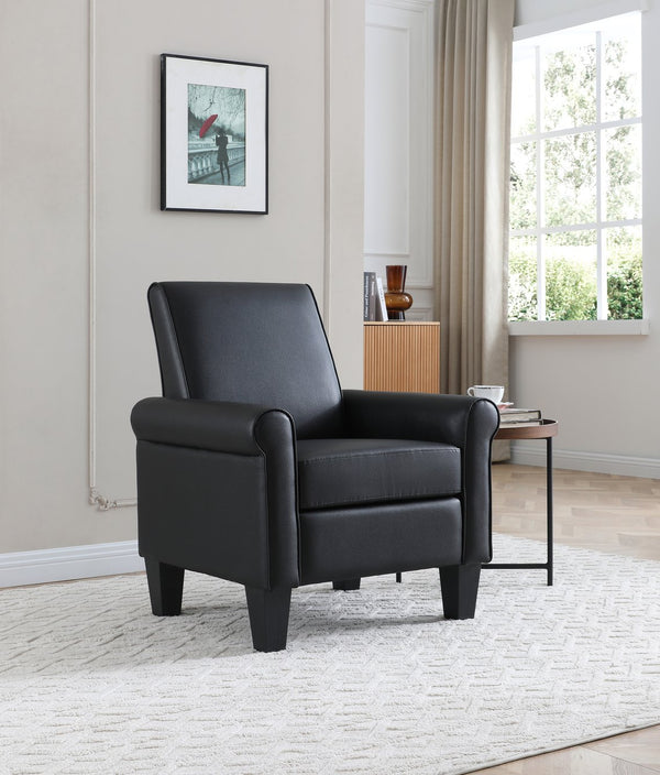 English Elm Vineland Tall Back Club Chair Faux Leather Accent Seat with Rolled Arms for Living Room B078P497921