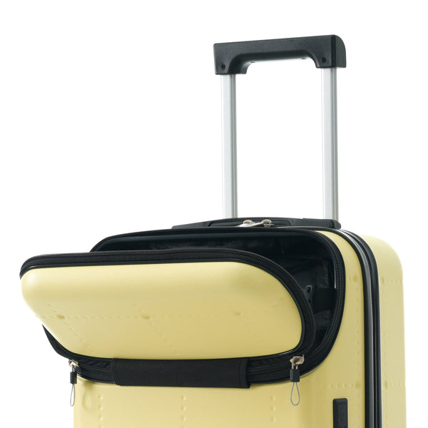 English Elm Luggage 5 Piece Hardside Abs Set with Front Access Carry on and Tsa Spinner Wheels Yellow N732P391557Y