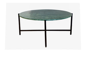English Elm Green Marble Nesting Table With Sturdy Grey Metal Frame - Chic Space-Saving Design For Any Room B346P320749
