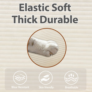 English Elm 54" Plush Cloud Sofa Modular Single with Ottoman, Beige Corduroy, High-Resilience Foam, Space-Saving Comfort W1829P324892