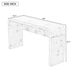 English Elm U_Style 60'' Wooden Entryway Console Table With Elegant Burl Veneer, 2 Drawers & Sturdy Design N711P216235B-GIGA