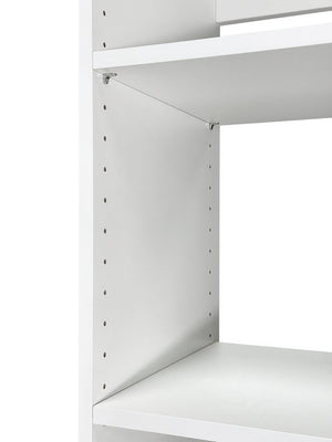 English Elm Prosper Freestanding White Walk-In Wood Closet System – Durable Melamine Oak Finish, Ample Modular Storage B040S00141