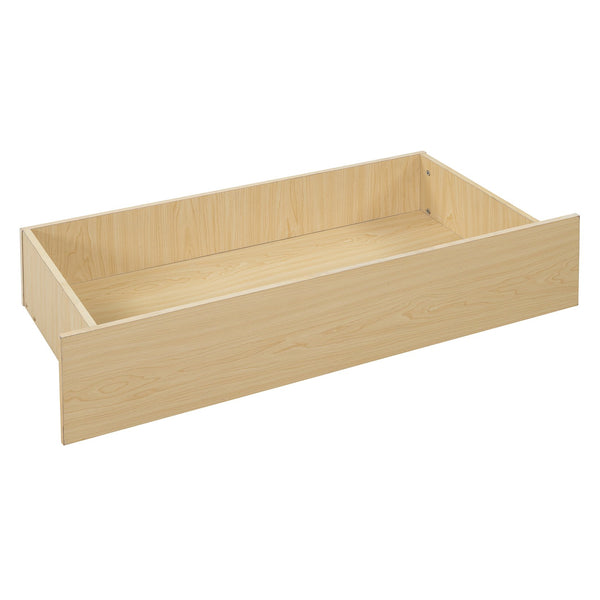 English Elm Full Size Pinewood Kids Daybed with Fence Rails Split Floor Bed and Storage Drawers Natural LP100882AAN