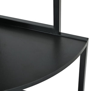 English Elm 5 5 Tier Corner Shelf LED with USB Plug, Black Metal+MDF Tall Narrow Standing Shelf for Corners W420P207358
