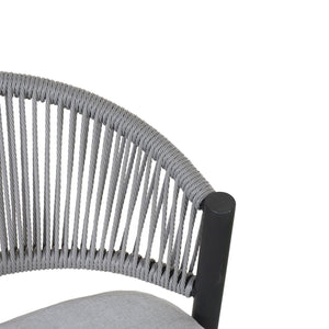 English Elm Christopher Knight Home® - Outdoor 26" High Metal Frame Counter Stools, Set Of 2 With Scallop Backrest & Cushions, Black Finish N772P245123B