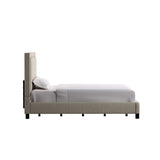 Homelegance By Top-Line Sinead Square Button-Tufted Upholstered Bed Beige Linen