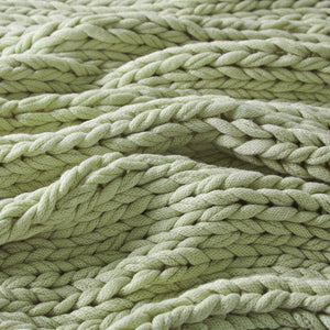 JLA Home Madison Park - Hand Made Throw Blanket: Ultra-Soft Double-Knit Acrylic Throw with Modern Boho Style, OEKO-TEX Safe Cozy Gift Sage Green MP50-8217