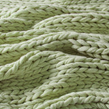 Madison Park Chunky Double Knit Cottage/Country Hand Made Chunky Double Knit Throw Blanket MP50-8217 Sage Green