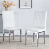 White Armless Dining Chairs, Set of 2 - Adds Fresh, Bright Ambiance to Dining Area, Fits Modern Minimalist or Nordic Decor.