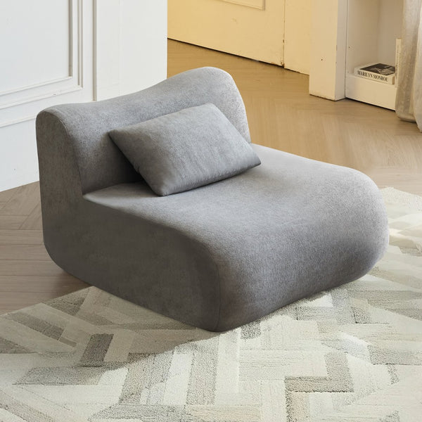 English Elm H-017-not Sherpa Armless Modular Sectional Unit Plush High Density Foam Living Room Sofa Antique Gray W3622P346245