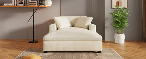 English Elm Mirod Oversized Chaise Lounge with Birch Legs Pillow Back Polyester Upholstered Seating N760P196662A