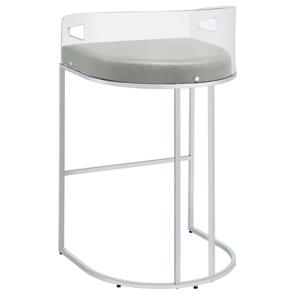 English Elm Mello Acrylic Back Leatherette Barstools with Chrome Legs for Kitchen Islands B062P451803
