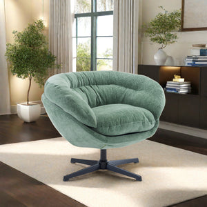 English Elm Christopher Knight Home® - Modern Chenille Office Chair 360° Swivel Accent Seat with Plush Upholstery, Compact Cozy Reading Spot Green N817P207777L