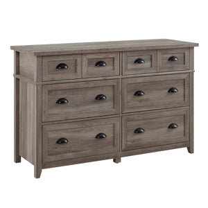 52" 6-Drawer Framed Dresser BR6DODDDRGW-T Grey Wash BR6DODDDRGW-T Walker Edison