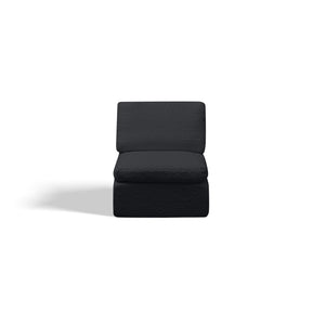 English Elm 110" Cloud Sectional Sofa Modular L-Shape with Ottoman, Chenille Fabric, Deep Seats, 7 Pillows Included Black W1359S00015