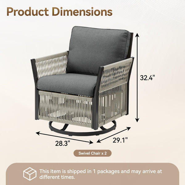 English Elm 73.2" Outdoor Handwoven Rattan 3 Seat Sofa with Olefin Cushions for Porch or Patio T3773P419404