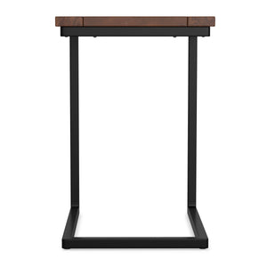 English Elm Skyler Mango Wood C Shaped Side Table with Steel Base for Sofa or Bedside Use B136P419897