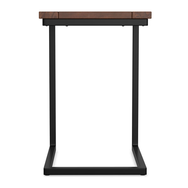 English Elm Skyler Mango Wood C Shaped Side Table with Steel Base for Sofa or Bedside Use B136P419897