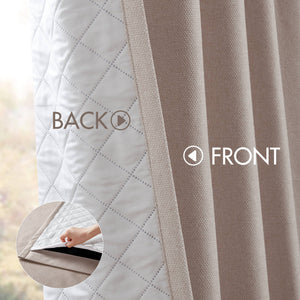 English Elm 2-pk 52x95 Total Blackout Curtain Panels Noise Reducing Embossed Bedroom Set Linen B035P496613