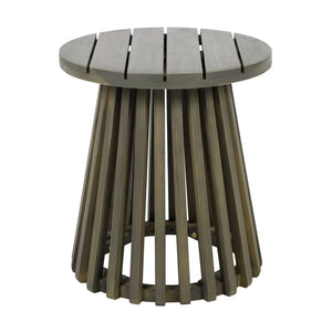 English Elm Christopher Knight Home® - Outdoor Acacia Wood Round Side Table - Stylish Grey Finish For Patio, Balcony, And Lawn Use N770P313252G