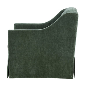 English Elm Luisa Swivel Accent Chair Skirted Tailored Silhouette for Formal Living Rooms Green B050P451387
