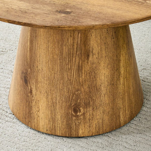 English Elm Natural Wood Grain Mdf Round Coffee Table for Small Living Rooms and Cozy Spaces W2920P375102