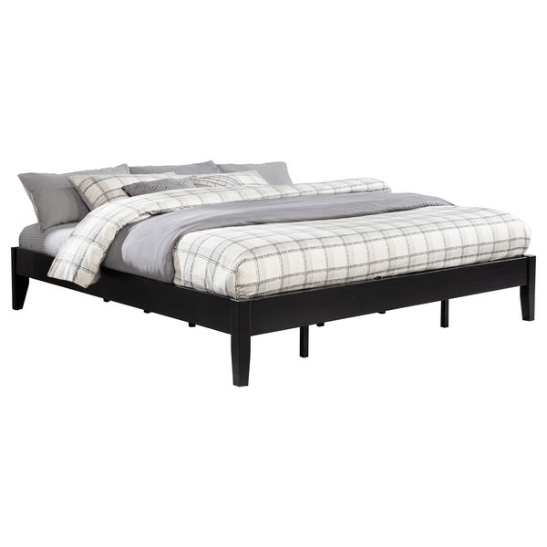 English Elm Spivey Black Universal Platform Bed — Low-Profile California King Frame, Solid/Slatted Support, Modern Elegance B062S00860